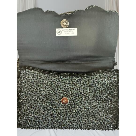 Vintage 70’s La Regale US Patent Black Beading Silver Meshing Slinky Long Strap - Picture 6 of 9